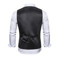 thumbnail image 4 of Dovford Mens Sequins Vest Formal/Leisure V-neck Shiny Waistcoat Bowtie Set Prom Party Tuxedo, 4 of 4