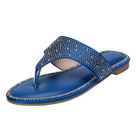 

zuwimk Beach Sandals For Women Women s Platform Sandals Wedge Ankle Strap Open Toe Sandals Blue