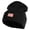 Black, variant on Small Patriotic American Flag Iron on Embroidered Patched 12 Inch Long Knitted Beanie - Black OSFM