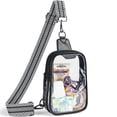 thumbnail image 1 of Bolsa transparente LATMAP con doble cremallera aprobada por el estadio, bandolera negra, 1 of 9