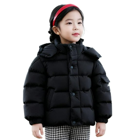EnJoCho Kids Thickened Down Cotton Jacket Coat Warm Winter Solid Color Outerwear for Middle Big Children Padded Parka