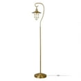 thumbnail image 3 of Henn&Hart 13" Brass Finish Metal/Glass Floor Lamp, 3 of 7
