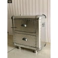 thumbnail image 7 of Aviator Aluminum Studded 2 Drawer Bedside Cabinet - Aviator Bedside Stool, 7 of 7