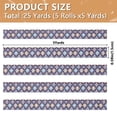 thumbnail image 3 of 5 Rolls Christmas Ribbon 1.5 inch Wide Decorative Ribbon for Gift Wrapping and Holiday Decorations Geometric Stars, 3 of 7