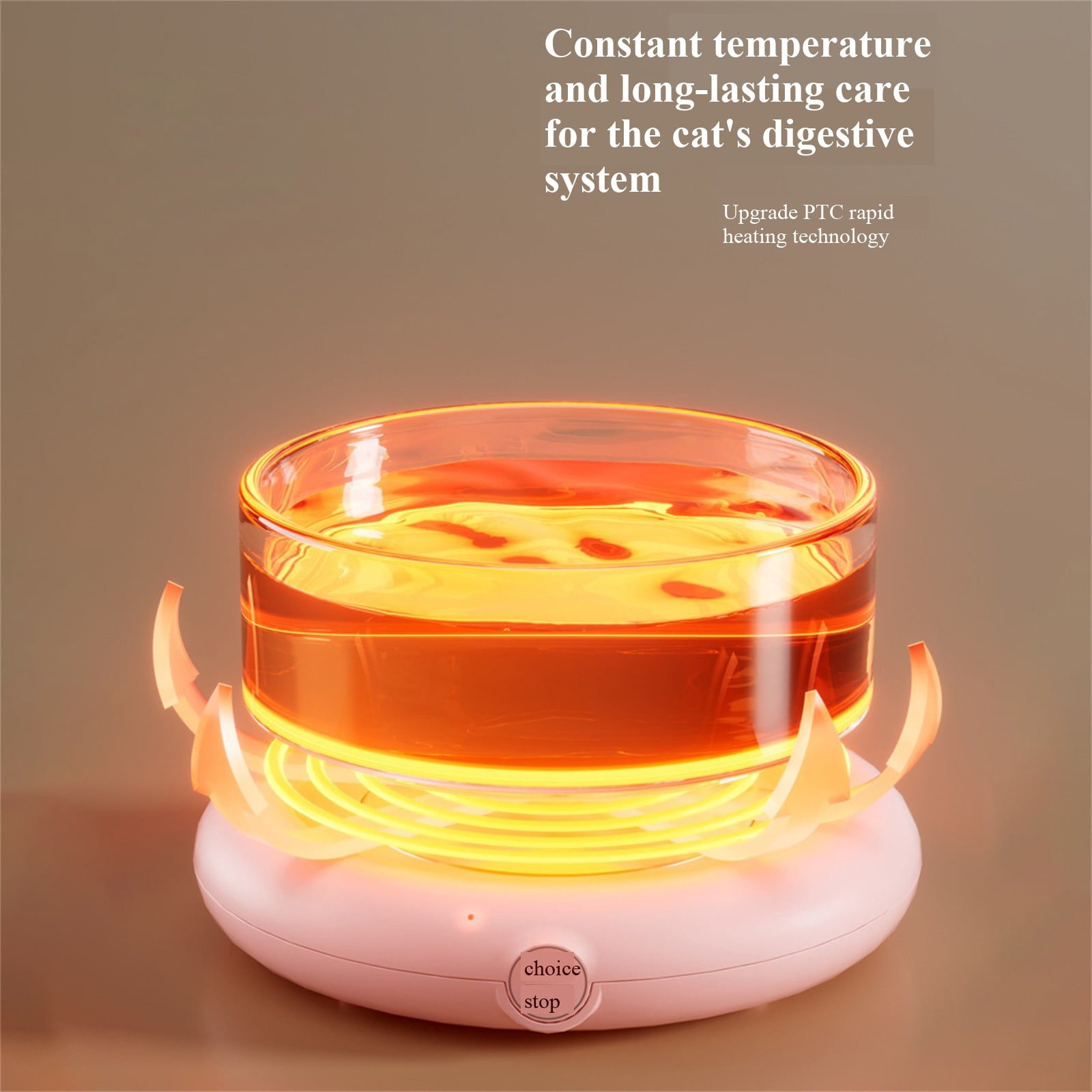 Pet Heated Water Ceramics Bowl, Constant Temperature Pet Drinking Dispenser, 3 Temperature Settings BPA-Free Removable Ceramic Bowl, Anti-Chew Cord Winter Pet Feeding Bowl (Large,Pink)