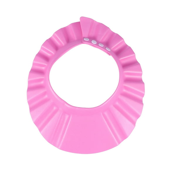 EeaseMX Gorro ajustable para ducha y champú para bebé, protector de cabello, sin almohadillas para los oídos (rosa)