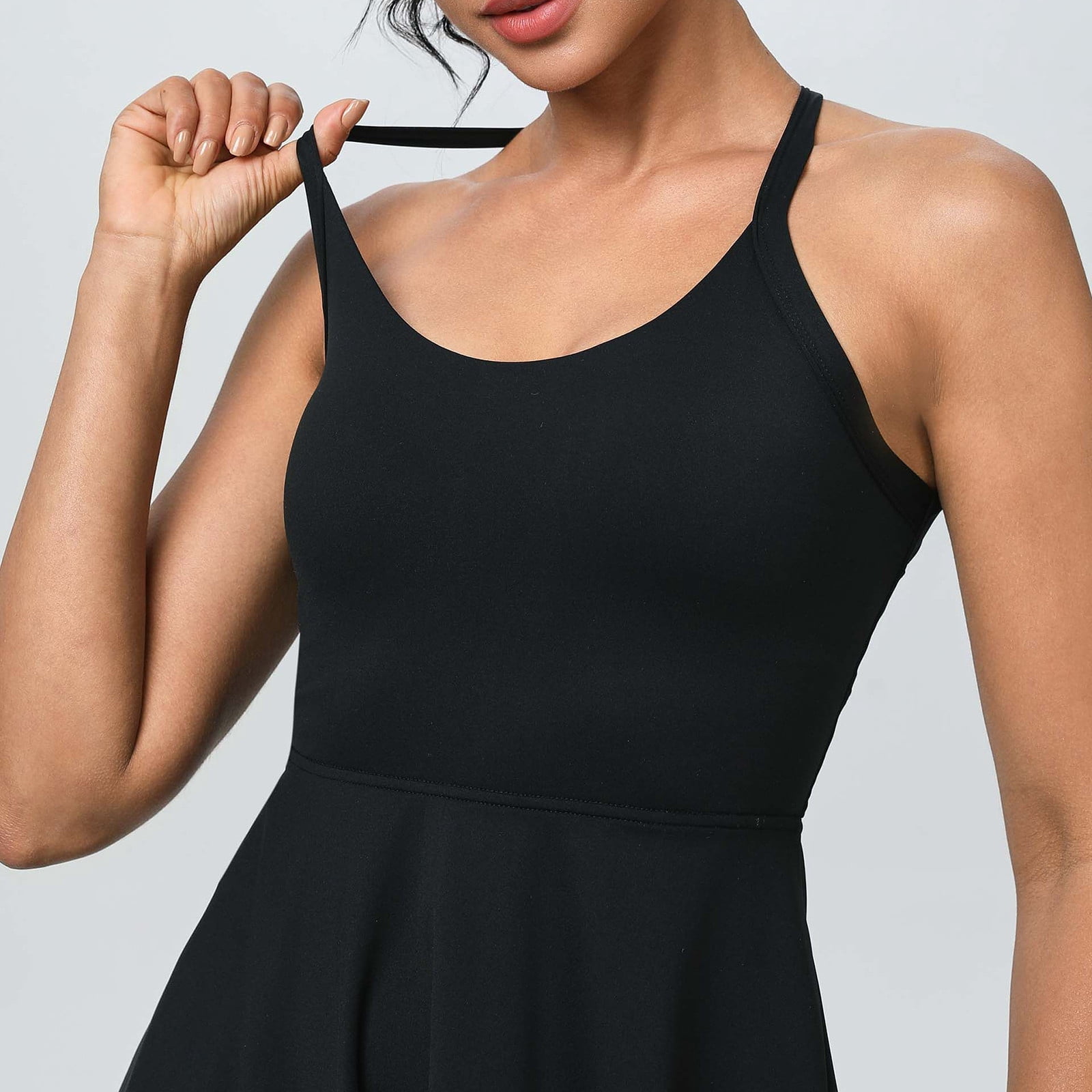 Meichang Tennis Dress for Women with Built-in Shorts Sleeeless Halter Workout Dress A-Line Backless Athletic Golf Dresses
