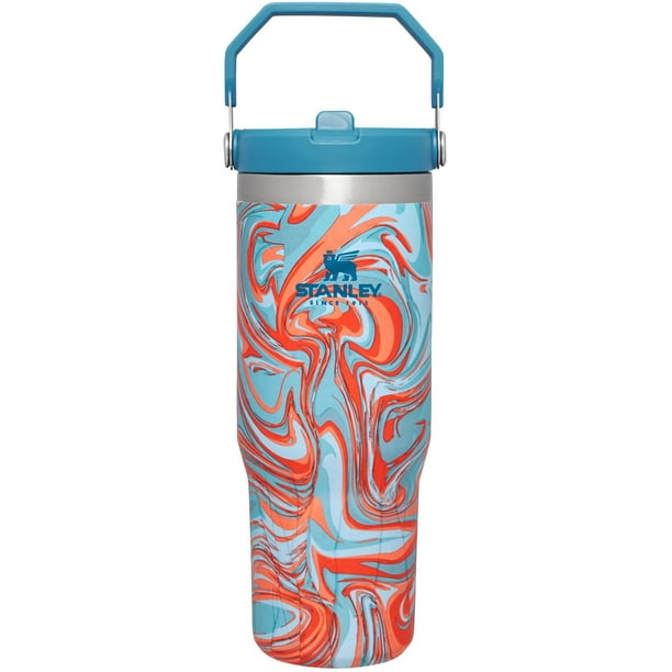 Stanley IceFlow - Vaso de acero inoxidable – Botella de agua aislada al aspiradora para el hogar, la oficina o el coche, taza reutilizable con popote resistente a fugas, tapa fría