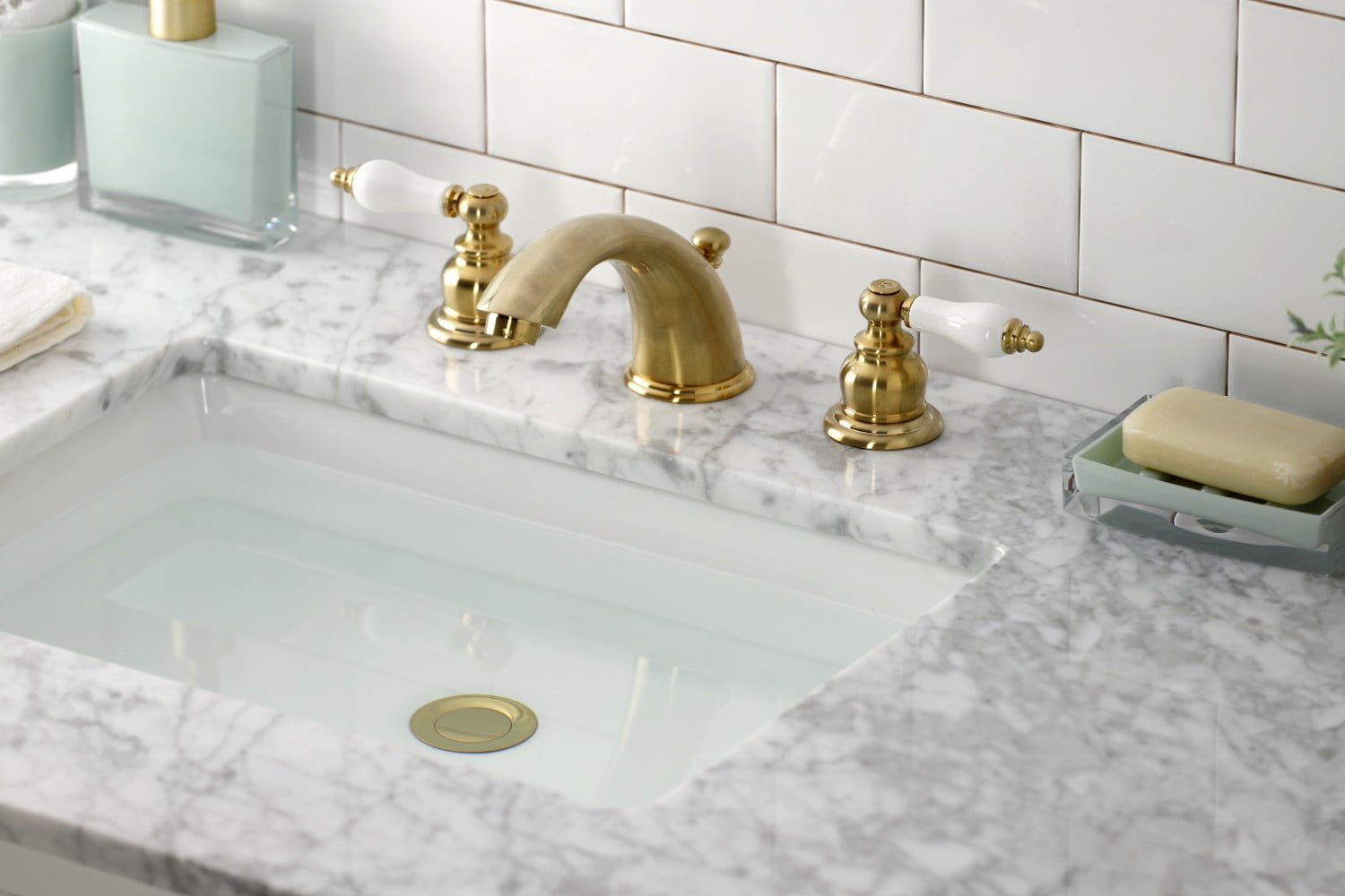 Kingston Brass KB977B Widespread Bathroom Faucet, Brushed Nickel/Polished Chrome