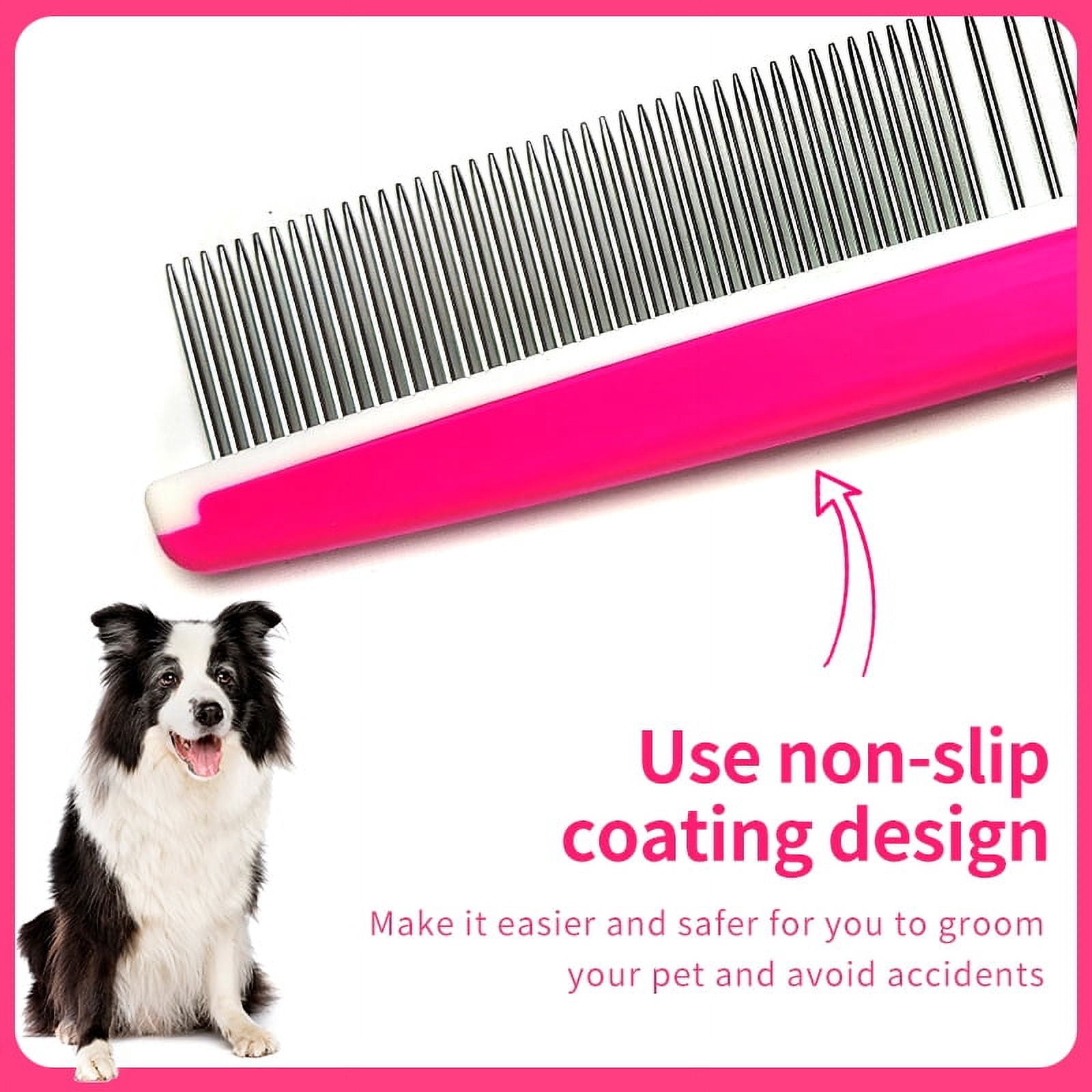 Dog Brush Kit 4 In 1 Grooming Comb with Puppy Towel - Dogs & Cats Grooming Brush Kit – Dog Comb Dematting Rake Shampoo Massage Dispenser Dog Brush & Dog Towel for Removing Hair  Knots and Shedding