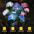 thumbnail image 3 of Solar Garden Lights Outdoor , 2 Pack Hydrangea Artificial Flower Solar Lights, Realistic Solar Landscape Lights, Waterproof In-Ground Lights for Pathway Lawn Patio Backyard Decor (Purple), 3 of 8