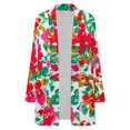 thumbnail image 4 of Women's Plus Size Abstract Floral Cardigan, Long Sleeve Open Front Tunic with Pockets, 4 of 8