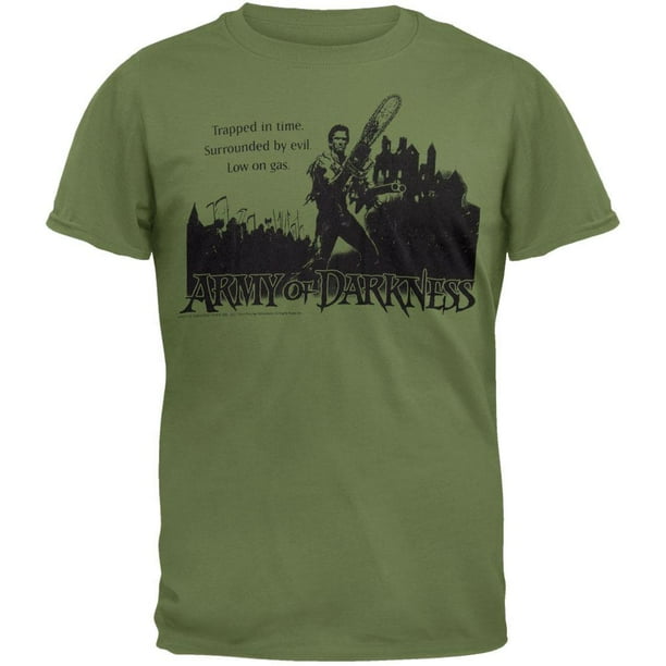 Army of Darkness Army Of Darkness Low On Gas Green Adult TShirt