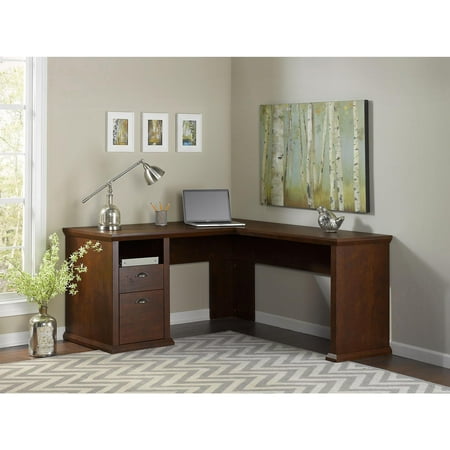 UPC: 0042976494858 | Bush Furniture Yorktown 60W L Shaped Desk with Storage  Antique Cherry