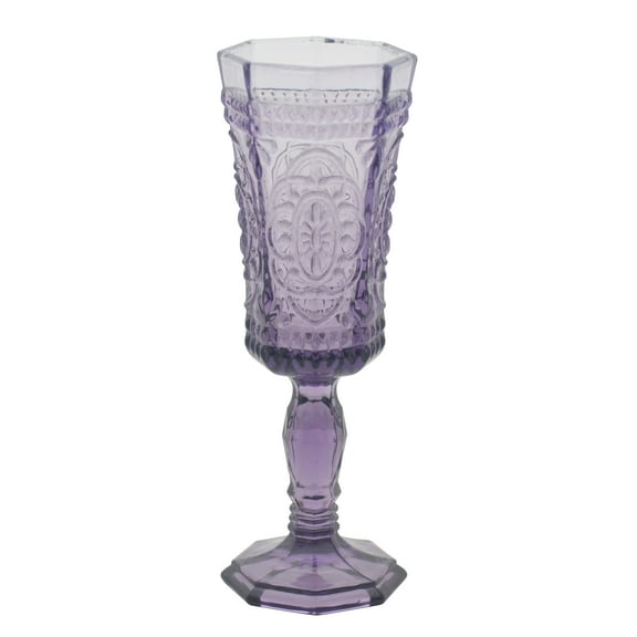 10 Strawberry Street Vatican 4 oz Champagne Flute, Set of 6, Amethyst Glass