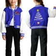 thumbnail image 7 of Staki Kids Varsity Jacket Toddler Girls Hoodie Cotton Casual Christmas Graphic Sweatshirt Lightweight Outerwear(Blue,3-4 Years), 7 of 7