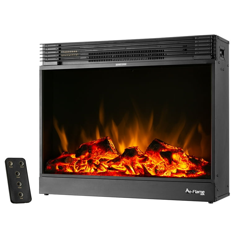 E-Flame USA Vermont Black Electric Fireplace Stove Insert with Remote  Control. - Walmart.com