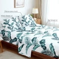 thumbnail image 3 of King Size Bed Sheets Set PC Soft Cooling Thread Count Microfiber Printed Sheet Deep Pocket Breathes Better Machine Washable Tropical Palm Tree Fronds Patterned Double, 3 of 7