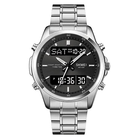 2049 Luxury Quartz Watch for Men Back Light Waterproof Digital Mens Wristwatches Electronics Clock Relogio Masculino 1850 2049 Silver Black