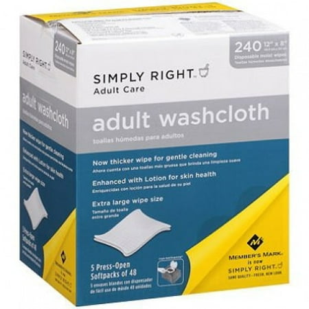 - Member's Mark Adult Washcloth Disposable Moist Wipes 12