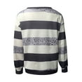 thumbnail image 5 of Gibobby Blusas Para Mujeres rayas blusa larga manga pulóver sudadera mujer cremallera blusa de mujer（Gris， XXXL), 5 of 5