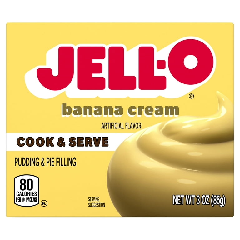 Jell-O Banana Puddings, Cook & Serve, Artificially Flavored, Pie