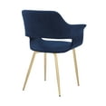 thumbnail image 6 of Gigi Blue Velvet Dining Room Chair with Gold Metal Legs, 6 of 12