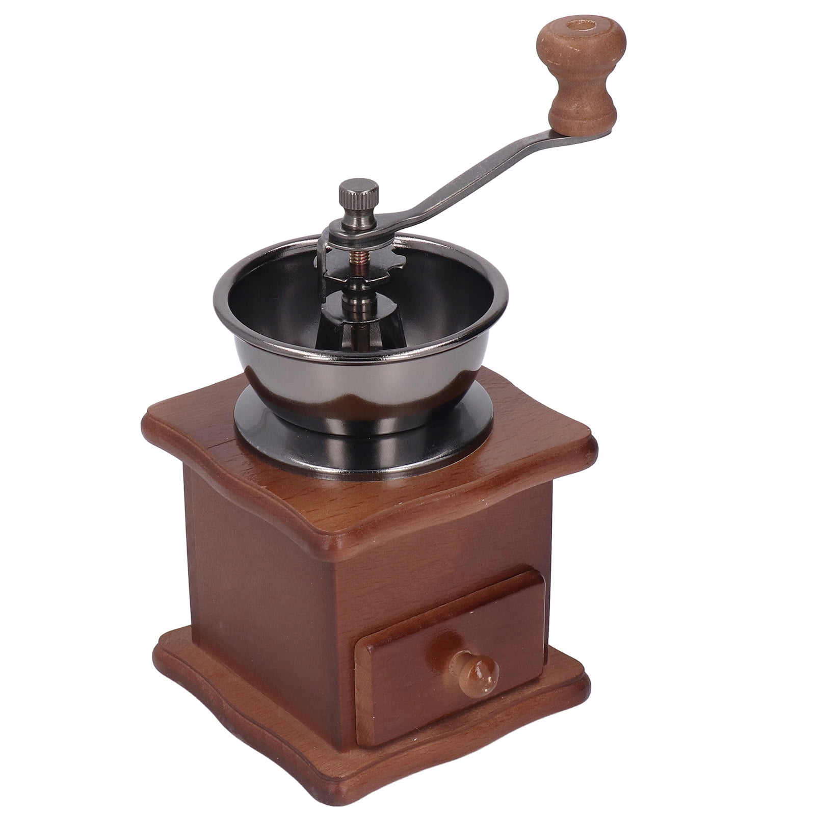 Suodoka Hand Coffee Mill Grinder Retro Beech Classic Style Wood Base Rust Proof Stainless Steel Core Manual Coffee Mill Portable Coffee Grinder for Home and Travel