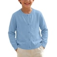 thumbnail image 4 of fatyb Kids Cardigan for Boys Girls Thin School Uniform Long Sleeve Casual Knitted Button down Sweater, 4 of 7
