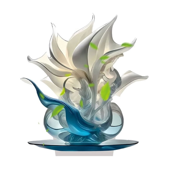 RuiJiao Exquisite Crystal Flat 2D Sculpture - Elegant Glass Artwork for Home Decor, Perfect Centerpiece for Tables and Shelves, Ideal Gift for Special Occasions