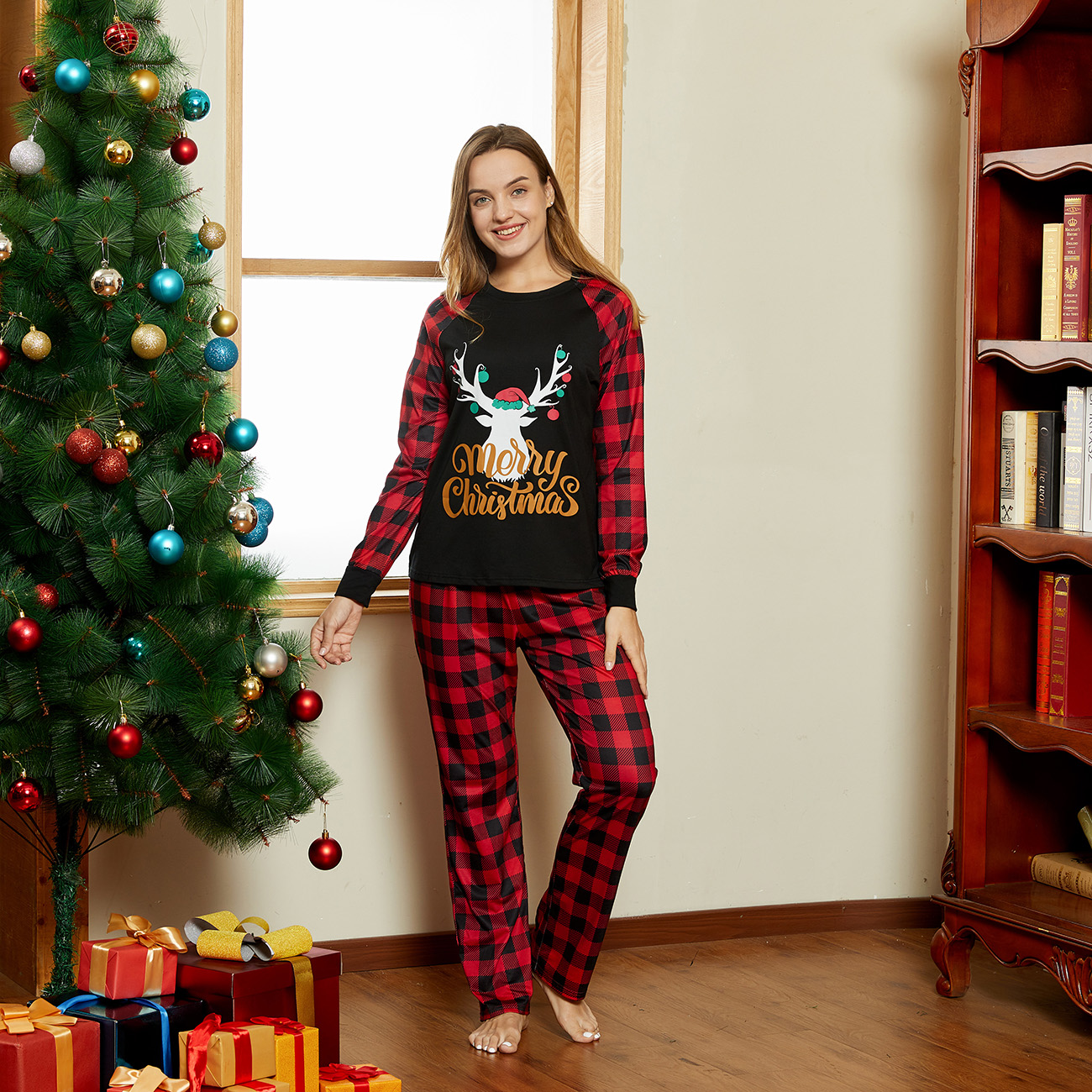 PatPat Christma Family Matching Pajamas Set,2Piece Reindeer and Plaid ...
