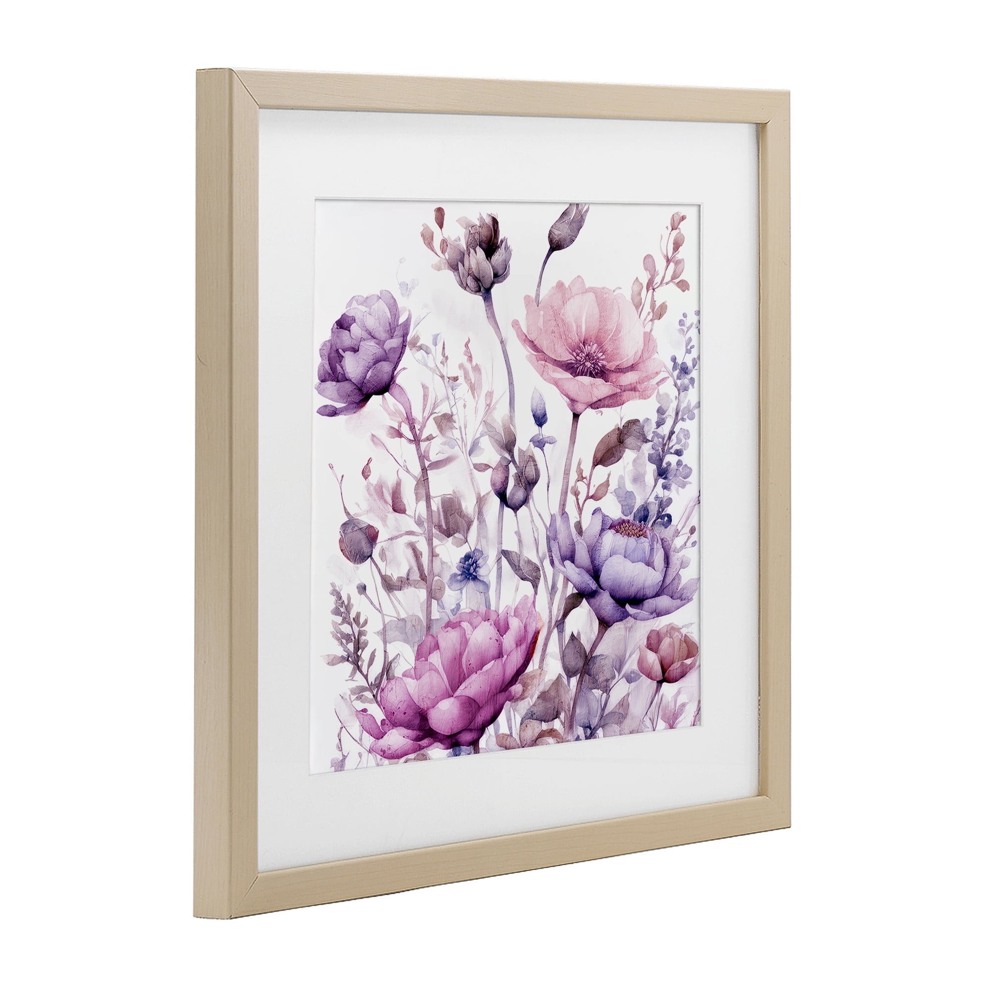 Stupell Industries Purple & Pink Florals Birch Framed Print Under Glass, design by Kim Lewis