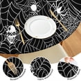 thumbnail image 4 of Spider Web and Skulls Halloween Pattern Round Fitted Tablecloth with Elastic Edge,Dining Table Cover Waterproof,Outdoor Round Tablecloth for Camping,Dining,Indoor and Outdoor, 4 of 7