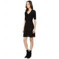 thumbnail image 2 of M Missoni Women's Solid Ribstitch V-Neck Short Sleeve Dress, Black, 38 (US 2), 2 of 3