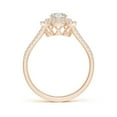 thumbnail image 2 of ANGARA Natural Double Halo Diamond Split Shank Ring in 14K Rose Gold for Women (Size-5mm| Color-H| Clarity-SI2) | April Birthstone, Anniversary, Jewelry Gift for Women | Natural Diamond Ring, 2 of 9