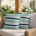 thumbnail image 3 of 16x16 Pillow Covers Set of 2, Green Grey Striped Square Throw Pillow Covers for Couch/Sofa/Living Room, Farmhouse Stripes Modern Abstract Art Decorative Soft Pillowcases for Couch Throw Pillows, 3 of 9