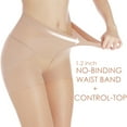 thumbnail image 2 of G&Y 2 Pares de Pantimedias Top Control para Mujer - Medias Transparentes 40D Soporte Control Barriga, Negro y Nude M, 2 of 6