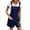 Navy, variant on Women's Cotton Linen Jumpsuit, Double Pocket Strapless Romper, Casual Loose Fit Short Jumpsuit for Summer, Beach Vacation, Daily Wear and Streetwear Outfit-Green