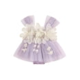 thumbnail image 1 of SUNSIOM Robe d'Été Sans Manches pour Filles, Décor Fleur 3D, Patchwork en Tulle, Robe de Princesse, 1 of 9