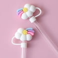 thumbnail image 5 of 4 Pcs Silicone Straw Stopper Straws Cute Straw Plug Silicone Straw Caps Straw Protectors Straw Topper Silicone Straw Lid, 5 of 6