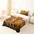 thumbnail image 3 of Manfei Cute Golden Retriever Twin Sheets, Pastoral Wildlife Bedding, Golden, 3pcs, 1 Flat Sheet, 1 Fitted Sheet and 1 Pillowcase, 3 of 6
