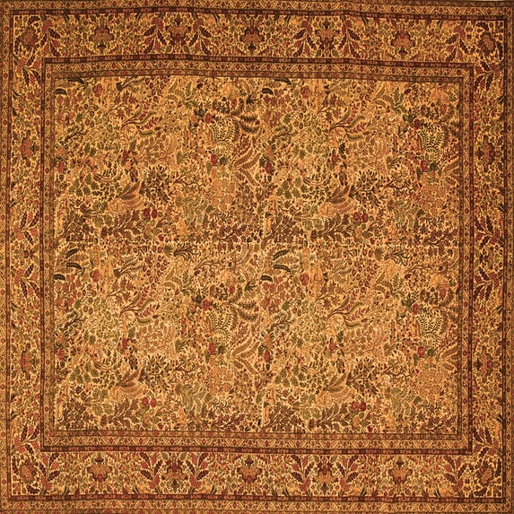 Ahgly Company Indoor Square Persian Orange Traditional Area Rugs, 8' Square