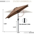 thumbnail image 3 of Ainfox 7.5ft Tan Outdoor Market Patio Umbrella with Push Button Tilt and Crank, Waterproof UV Protection, 3 of 8