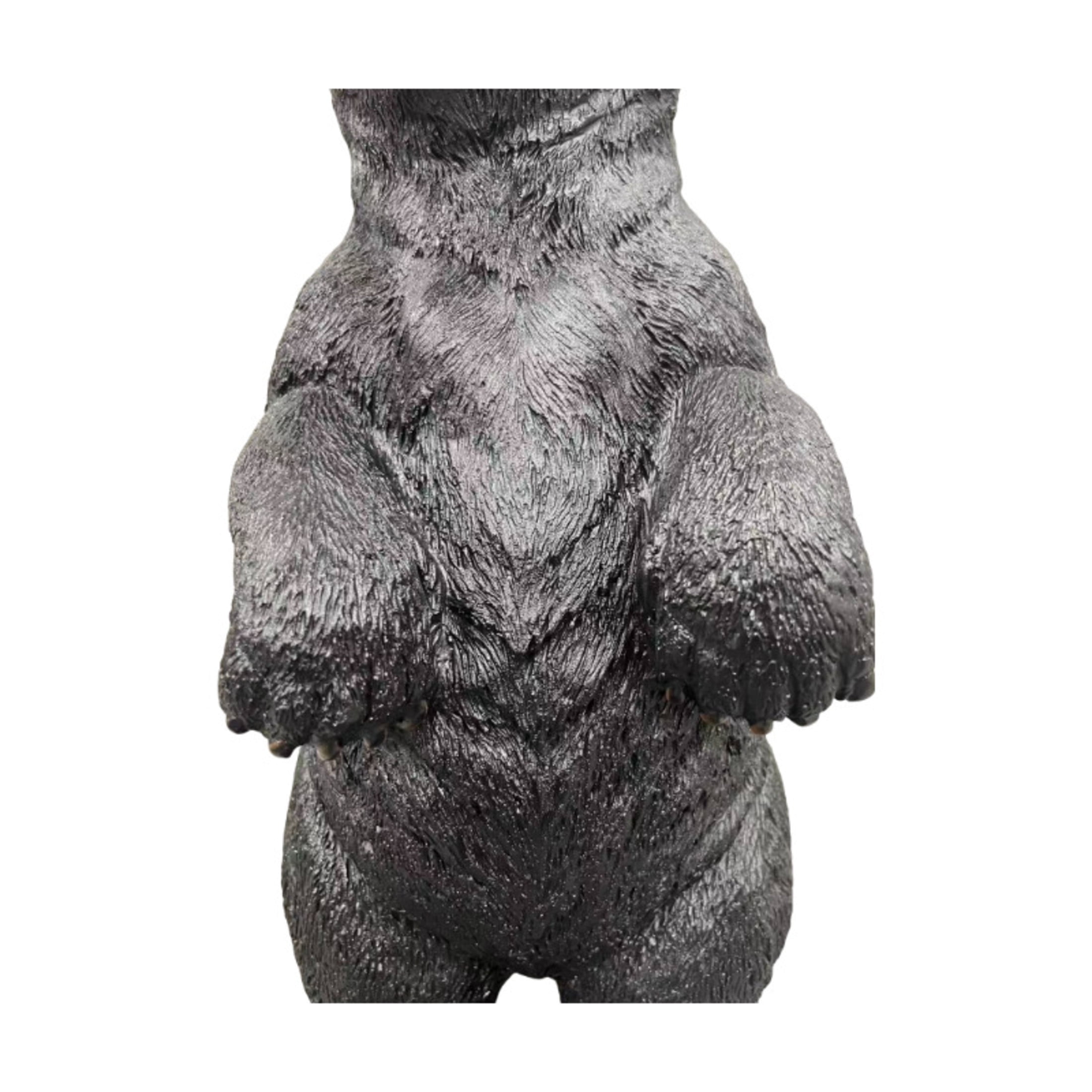 GDF Studio Black Bear Resin Indoor/Outdoor Guardian Statue, Weather-Resistant Decor Figurine for Garden & Courtyard