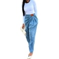 thumbnail image 2 of Women'S Pleated High Waisted Baggy Jeans Trendy Wide Leg Y2K Denim Pants Streetwear with Pockets Blue XXL, 2 of 9