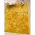 thumbnail image 4 of Handmade Polyester Yellow Contemporary Solid London Shag Rug, 4 of 4