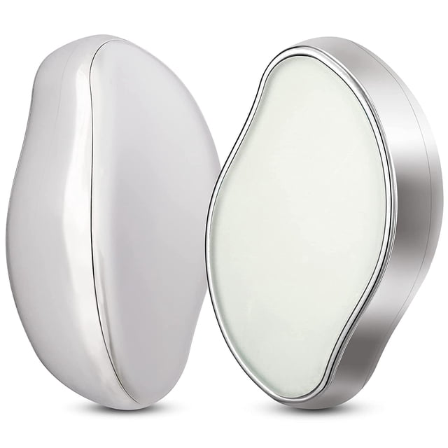 Borrador de pelo de cristal, removedor de pelo de cristal mágico, herramienta de depilación con exfoliación suave, resultados rápidos y fáciles para mujeres y hombres (plata) ER
