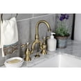 thumbnail image 2 of Kingston Brass KS7993TAL Tudor Bridge Bathroom Faucet with Brass Pop-up, Antique Brass, 2 of 7