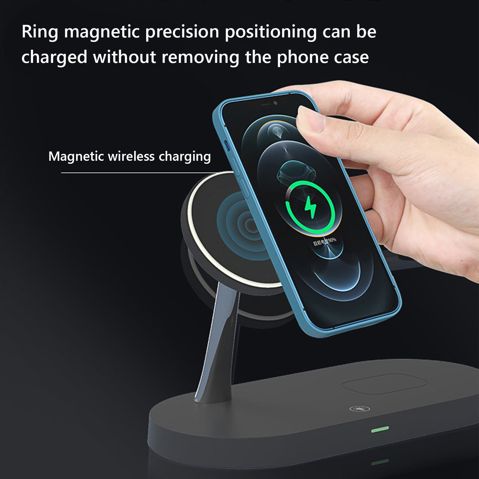 COM1950s Wireless Charger for Multiple Devices 5-In-1 Double Coil Wireless Charger for Mobile Phone 15W Fast Charging for Watch Earphones Fast Charging Wireless Charger Wireless Charger Fast Charge
