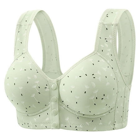 Hinvhai Women s Front Closure Bras Clearance Posture Full Coverage Plus Size Lace Underwire Unlined Bra Daily Solid Color Bras Plus Size Bras Green XXXL(XXXL)